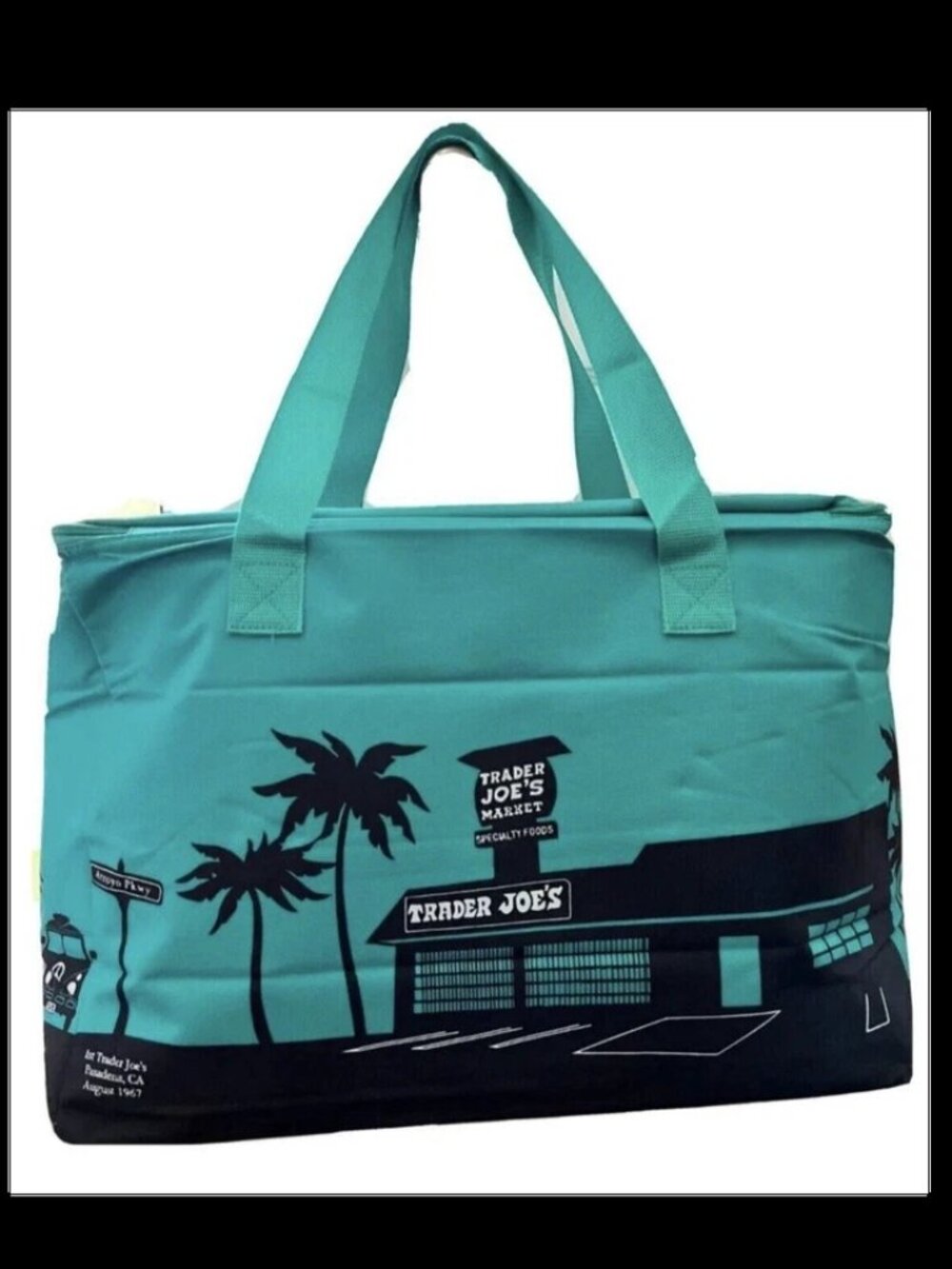 Trader Joe’s Large Green Blueish Insulated Tote Bag
